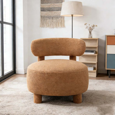 Chaise d'appoint avec dossier incurvé et pieds en bois massif