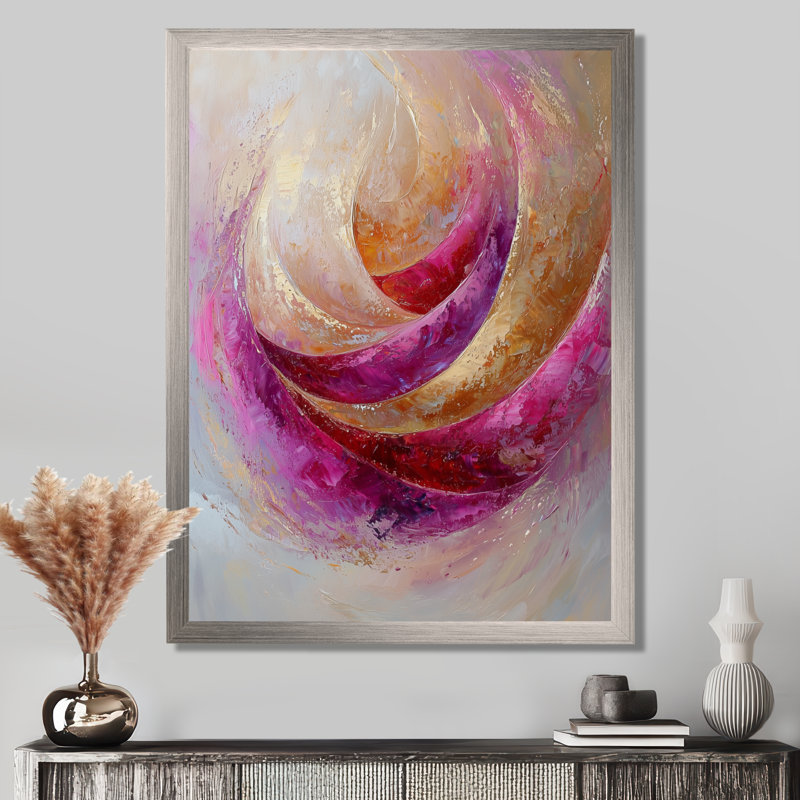 Sommerville, reproduction d'art sur toile abstraite, H 32 po x l 16 po, Picture Framed, Argent argent