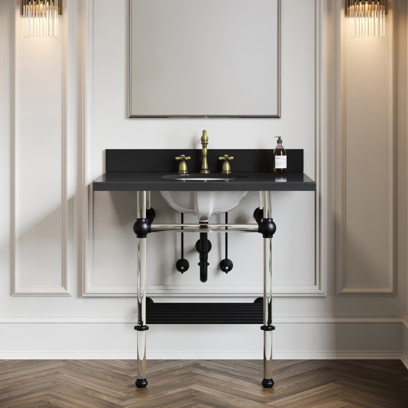 Robinet de salle de bain à deux poignées et à 3 trous à fixation sur comptoir avec bonde mécanique Kingston Brass