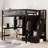 Full Size Loft Bed With Bookshelf,Drawers,Desk,And Wardrobe-Espresso