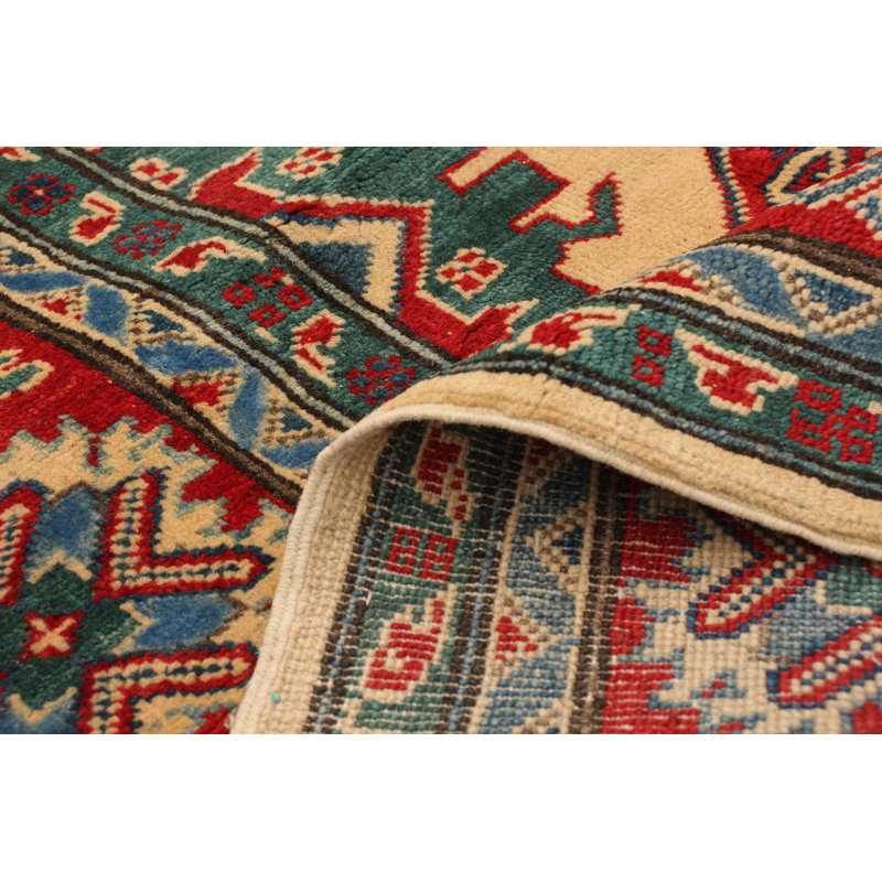 Tapis intérieur en laine crème/rouge 7 pi 10 po x 9 pi 8 po noué la 2010s one-of-kind à la main-gazni Cremona