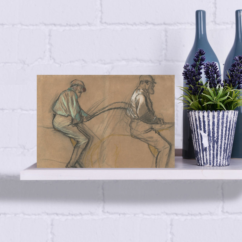 Two Studies Of A Jockey, C.1884 Impressionist Abstract Contemporary Horse Wall Art Print - Print, 30.48cm H x 45.72cm W