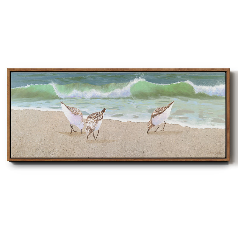 Beach Buddies, peinture sur toile encadrée, Noyer, H 12 po x l 30 po