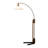 Melmar Chairside Arc Floor Lamp - Weathered Brass & Walnut, Dimmer Switch, V-Base