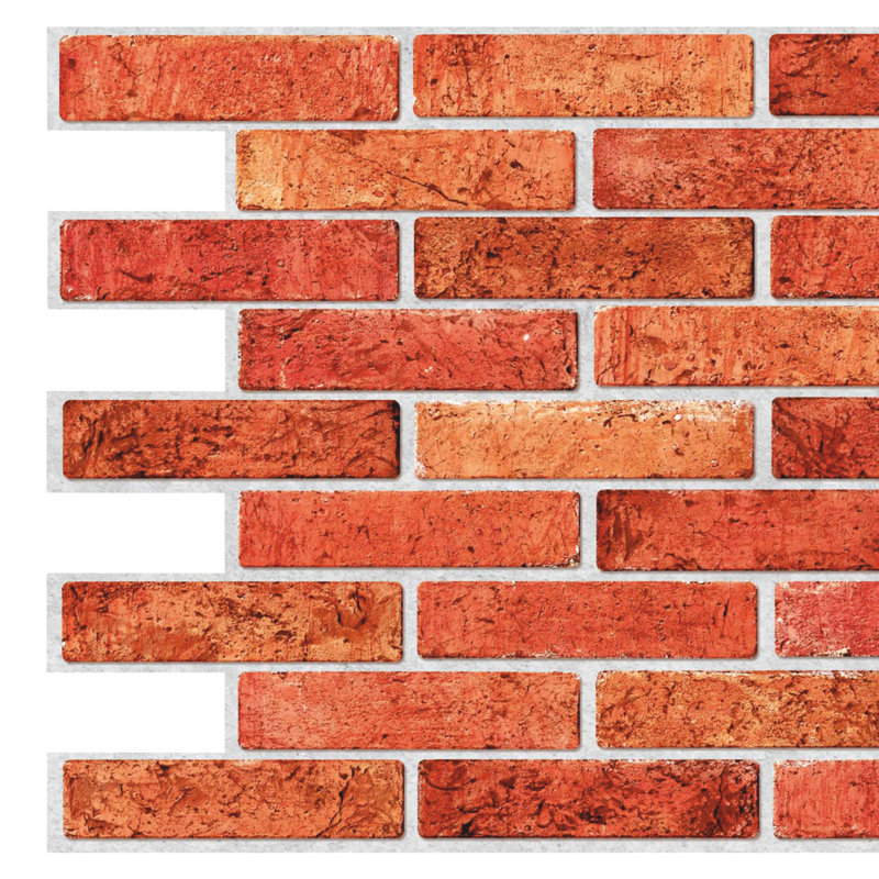 Panneau mural 3D 20 "x 38" (paquet de 5), Brique rouge