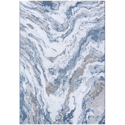 Williston Forge Driggers Abstract Grey Opal Performance Area Rug