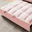 Canapé moderne - Velours rose avec fonction escamotable et dossier pour la maison 3 en 1