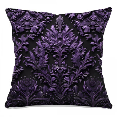 Coussins décoratifs mauves à motif floral double face