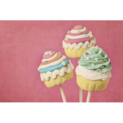 Colorful Cupcake Pops - Wrapped Canvas Photograph