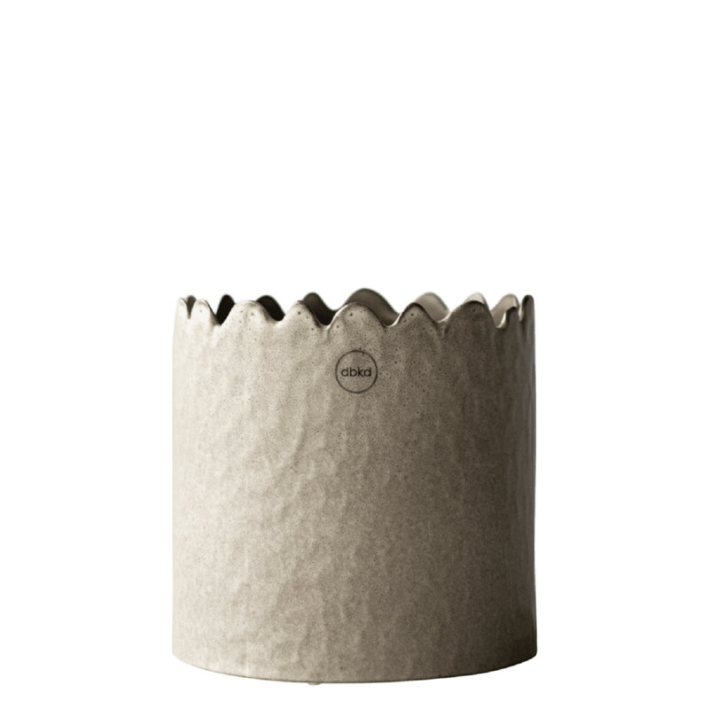 Petit pot fleuri, Beige