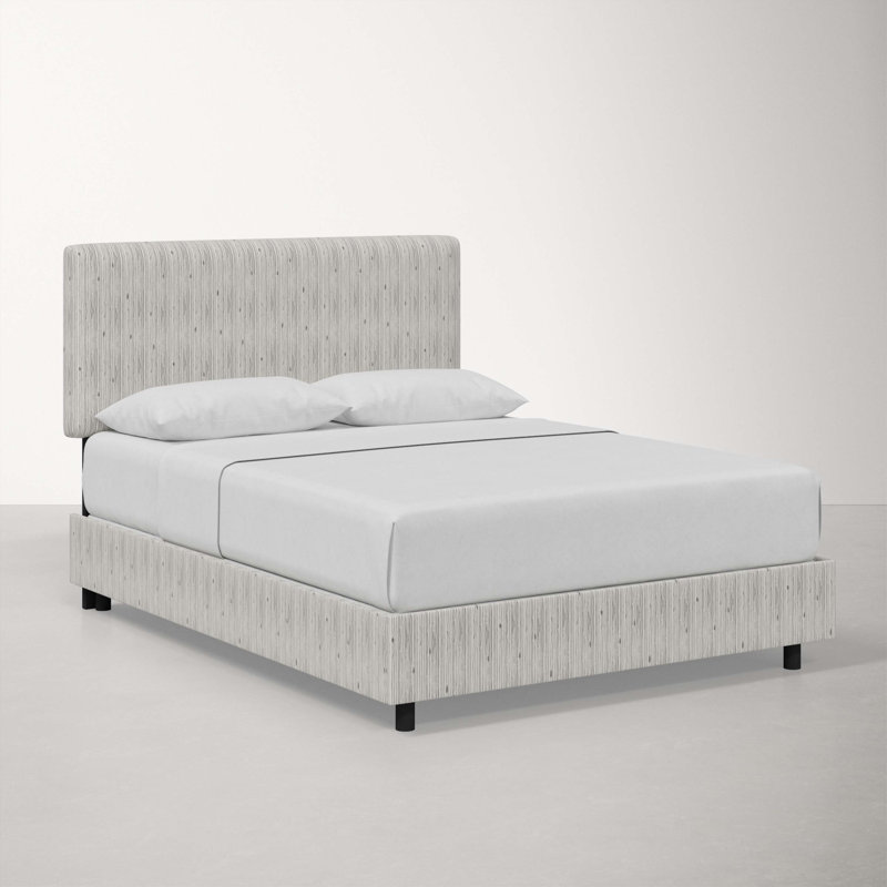 Eisley Upholstered Standard Bed, King, Shibori Stripe Grey
