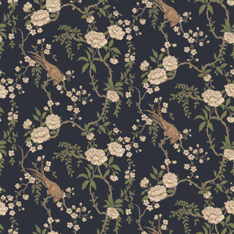 Lady Charlotte Birdsong 10' L x 24" W Wallpaper Roll, Brown, Non-pasted, Paper