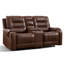 Causeuse inclinable manuelle en similicuir de 75,6 po de largeur avec console centrale et porte-gobelets-882138488