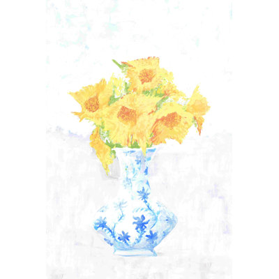 " Patterned Vase With Flowers " Painting Print