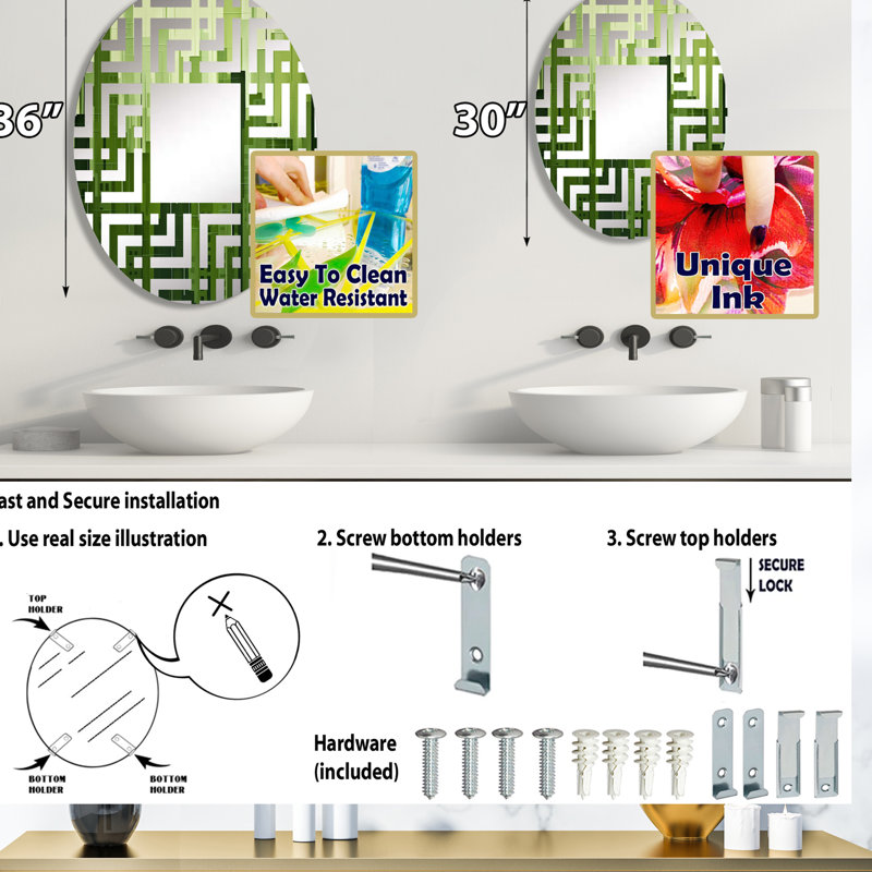 Miroir mural oval, 29,5 po x 19,6 po