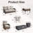 7-Piece Outdoor Wicker Courtyard Fire Pit Conversation Set With Sofa, Swivel Chairs And Ottomans-1243891325