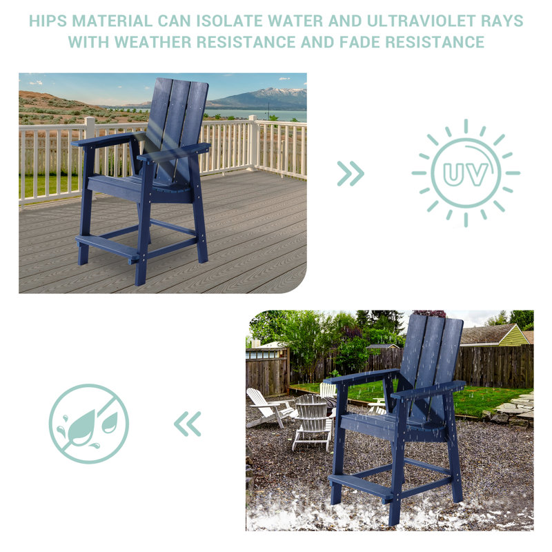 Chaise Adirondack légère en plastique / résine Pays de la loire, Bleu marine