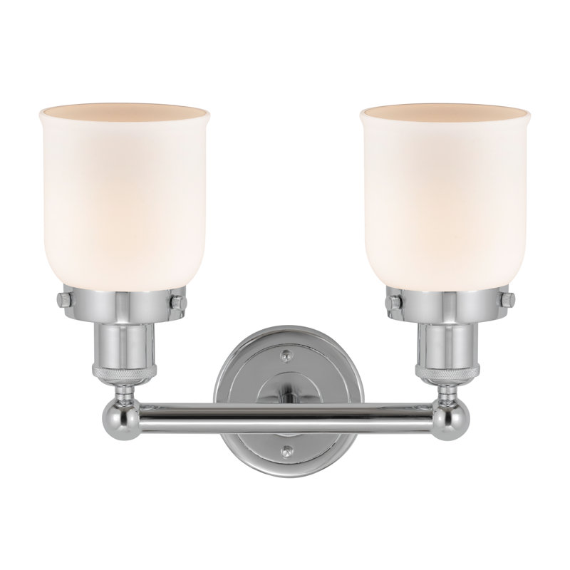 Éclairage pour meuble-lavabo à 2 lumières à intensité variable Corralitos, Blanc mat, Chrome poli