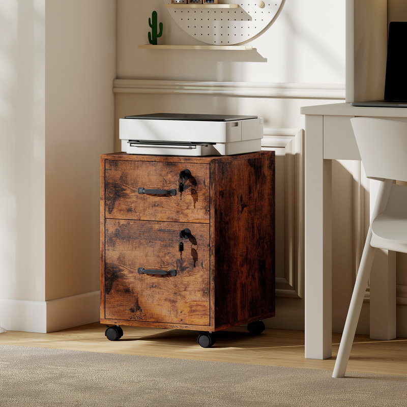 40cm Wide 2 -Drawer File Cabinet, Rustic Brown