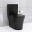 Toilette noire matte avec double chasse, 1,1 / 1,6, conception à jupe pour une salle de bain moderne avec un look puissant et facile à nettoyer-123050692