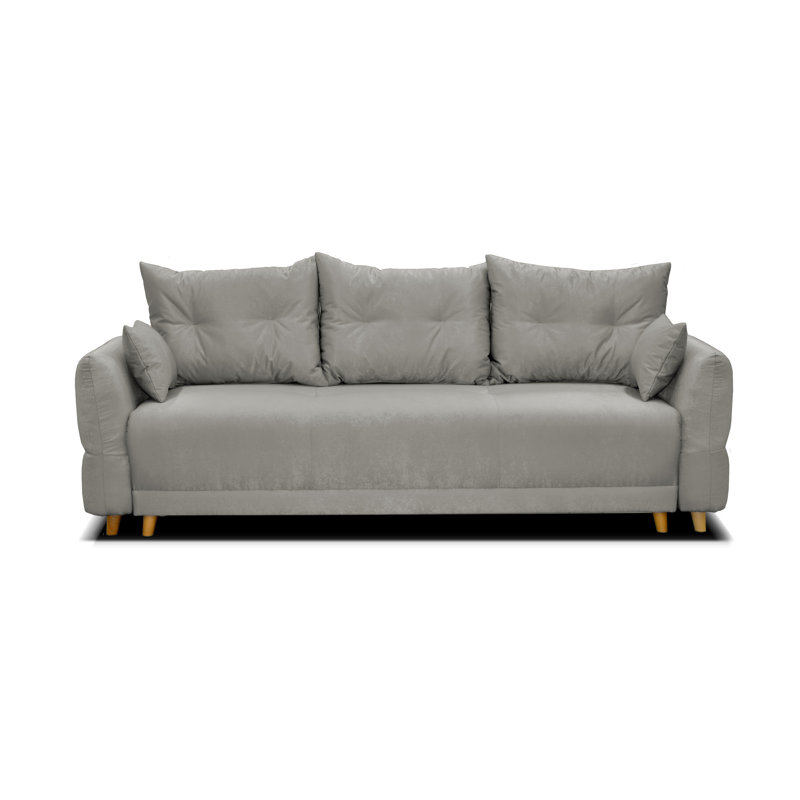 3 Seater Convertible Sleeper Sofa, Dark Grey