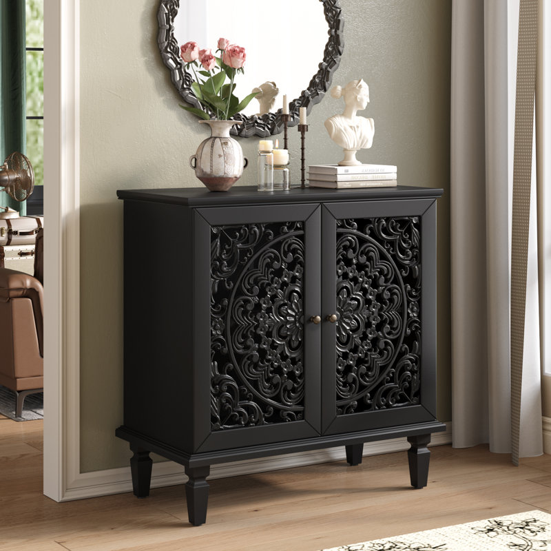 Bleron 31.5'' 2-Door Accent Cabinet Sideboard, Black