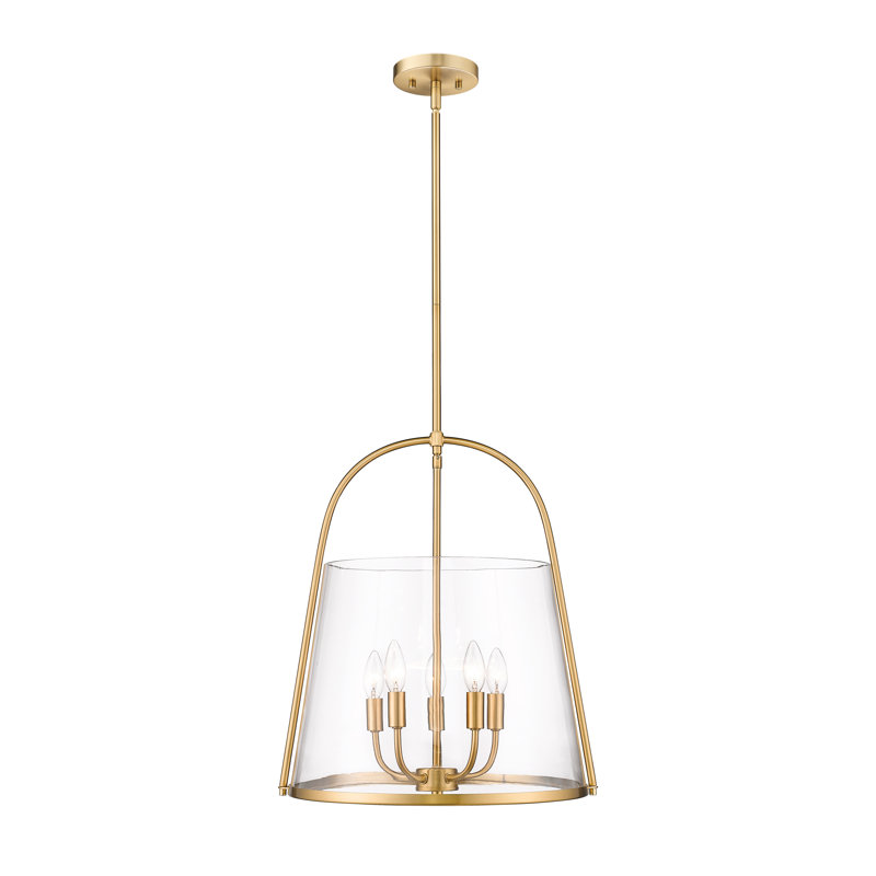 Luminaire suspendu à 5 lumières Royalston, Or moderne