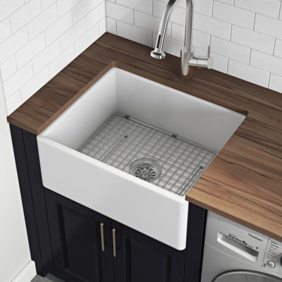 Évier de cuisine en argile réfractaire simple 23 po Ruvati - blanc 