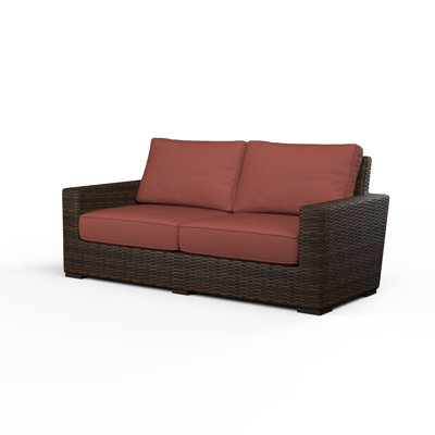 75'' High-Density Polyethylene (HDPE) Wicker Outdoor Loveseat with Sunbrella® Cushions