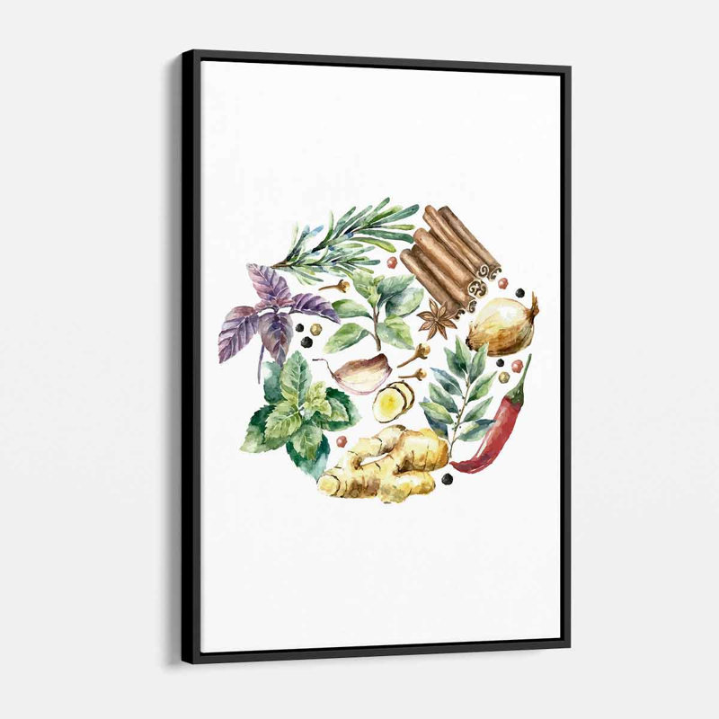 Wharden Spice sur impression sur toile, H 12 po x l 16 po, Cadre flottant noir