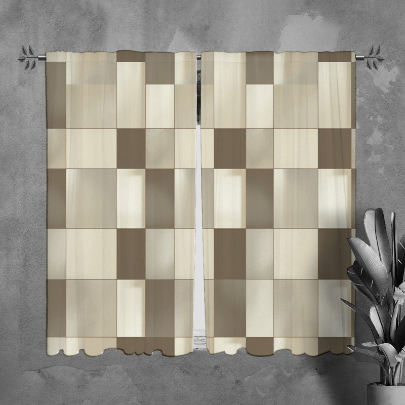 Paire de rideaux obscurcissant Middie, L 40 po x L 61 po, Argent/Beige