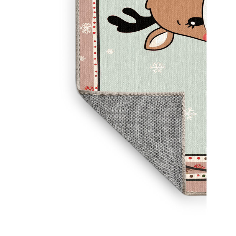 Tapis de vacances d'hiver de Noël lavable The Holiday Aisle®, Rectangle 5 pi x 7 pi