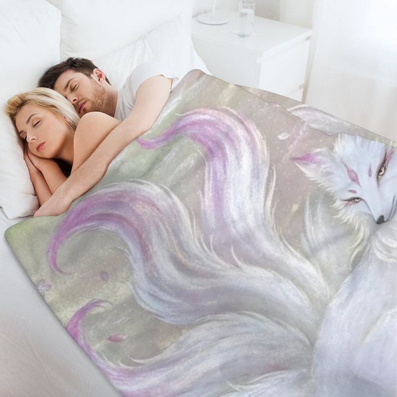Jeté en flanelle de luxe blanc à neuf queues, couverture douce et chaude pour le canapé-lit du salon, 30 po x 40 po