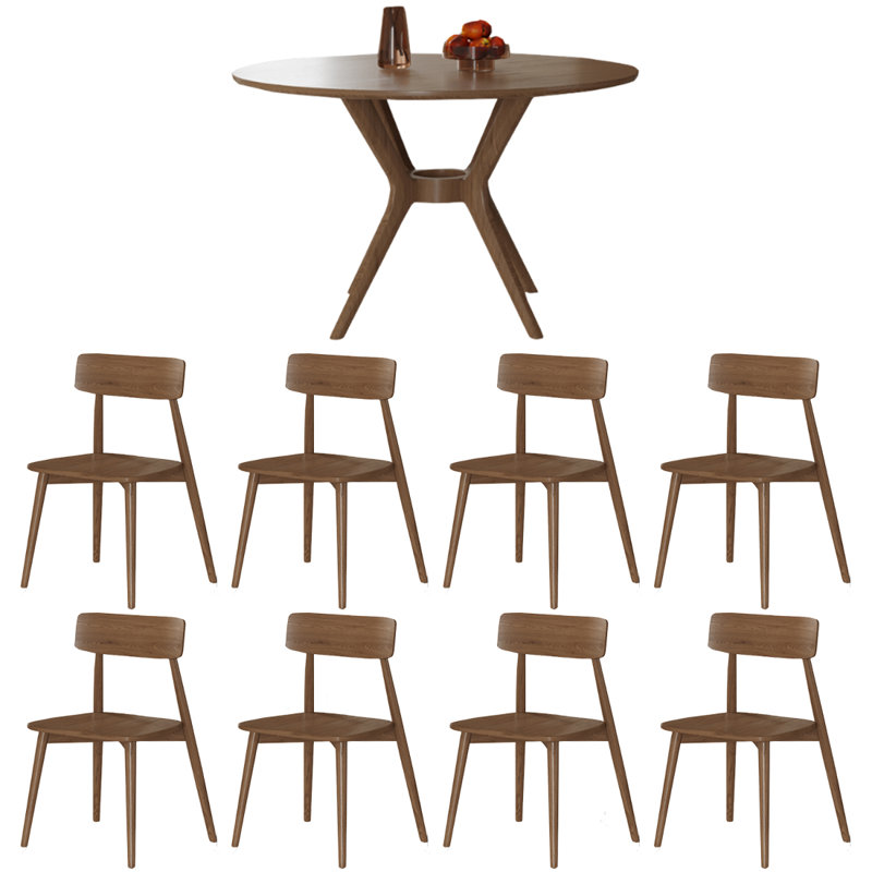 Table de salle à manger ronde Wabi-sabi, H 29,5 po x L 59 po x l 59 po