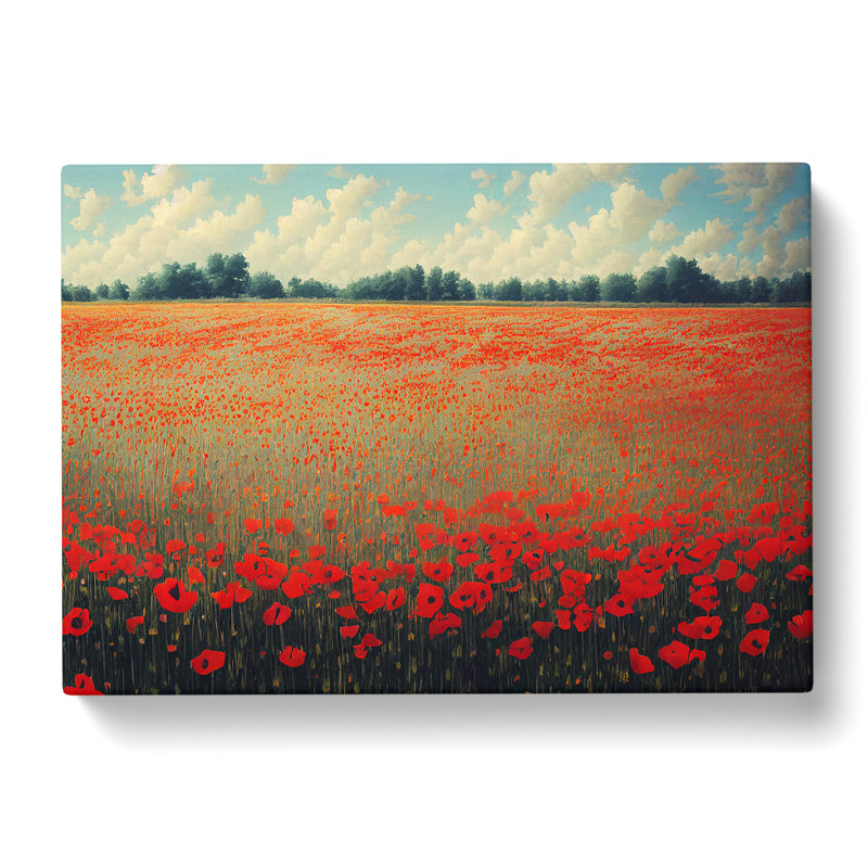 Epic Poppies Flowers - Wrapped Canvas