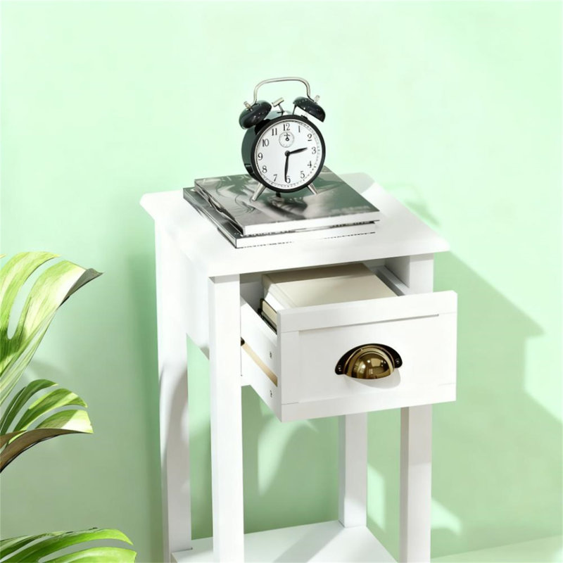Table de bout avec rangement Kolb, Blanc, 1