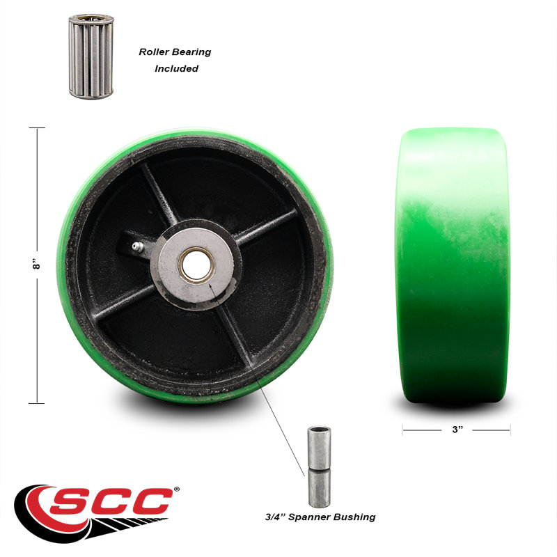 Polyuréthane sur roulettes en fonte