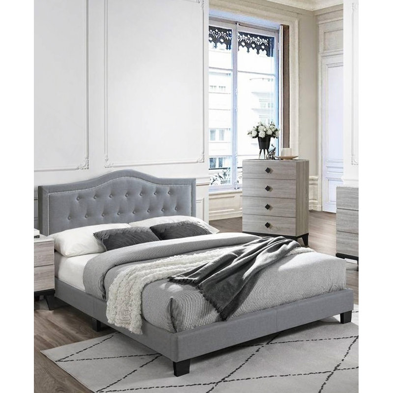Mobilier de chambre 1pc, Gris, Lit double