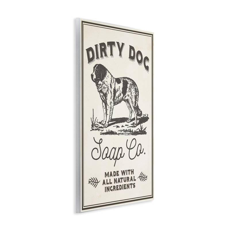 Art mural sur plaque "Dirty Dog Soap Co" par Daphne Polselli, H 15 po x l 10 po