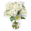  Hellebore, Ranunculus and Snowball Bouque in Glass Vase