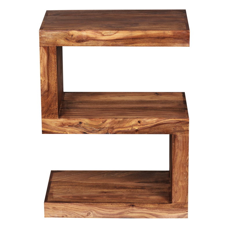 Leverett Solid Wood Pedestal End Table, Sheesham