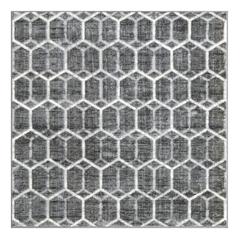 Jabrayah Geometric Indoor Rug, Square 5'3"