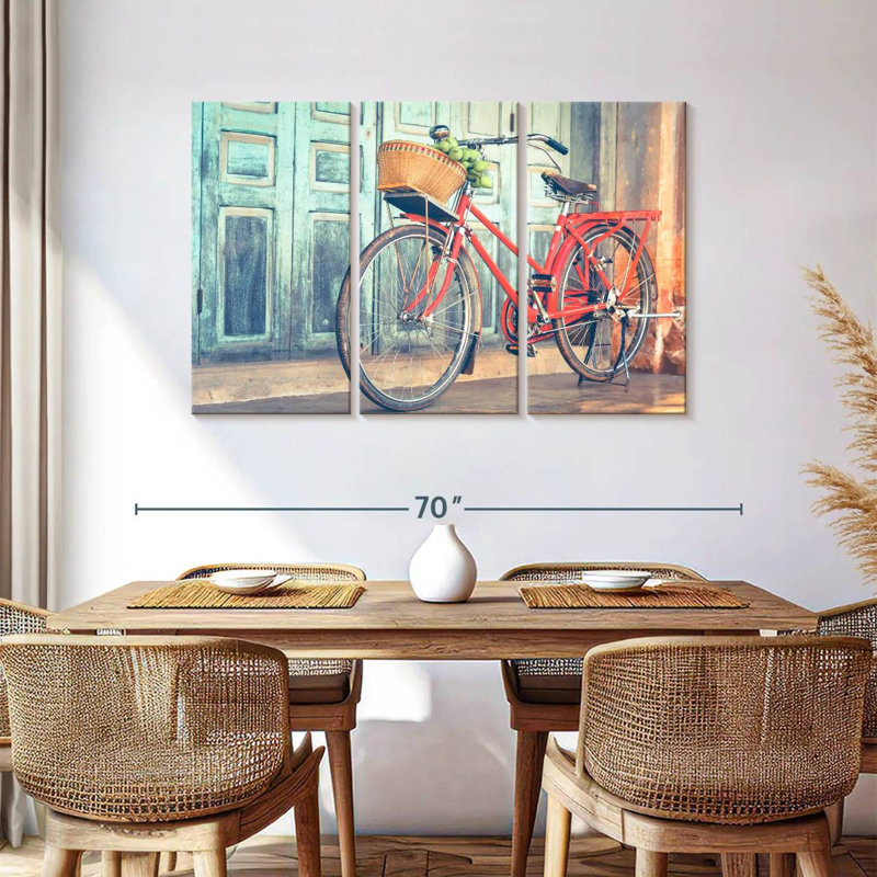 Mehar Hipster Red Bicycle, 36" H x 57" W