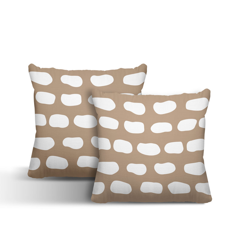 Oreiller carré intérieur / extérieur Aria Dash, Beige, L 15 po x H 15 po