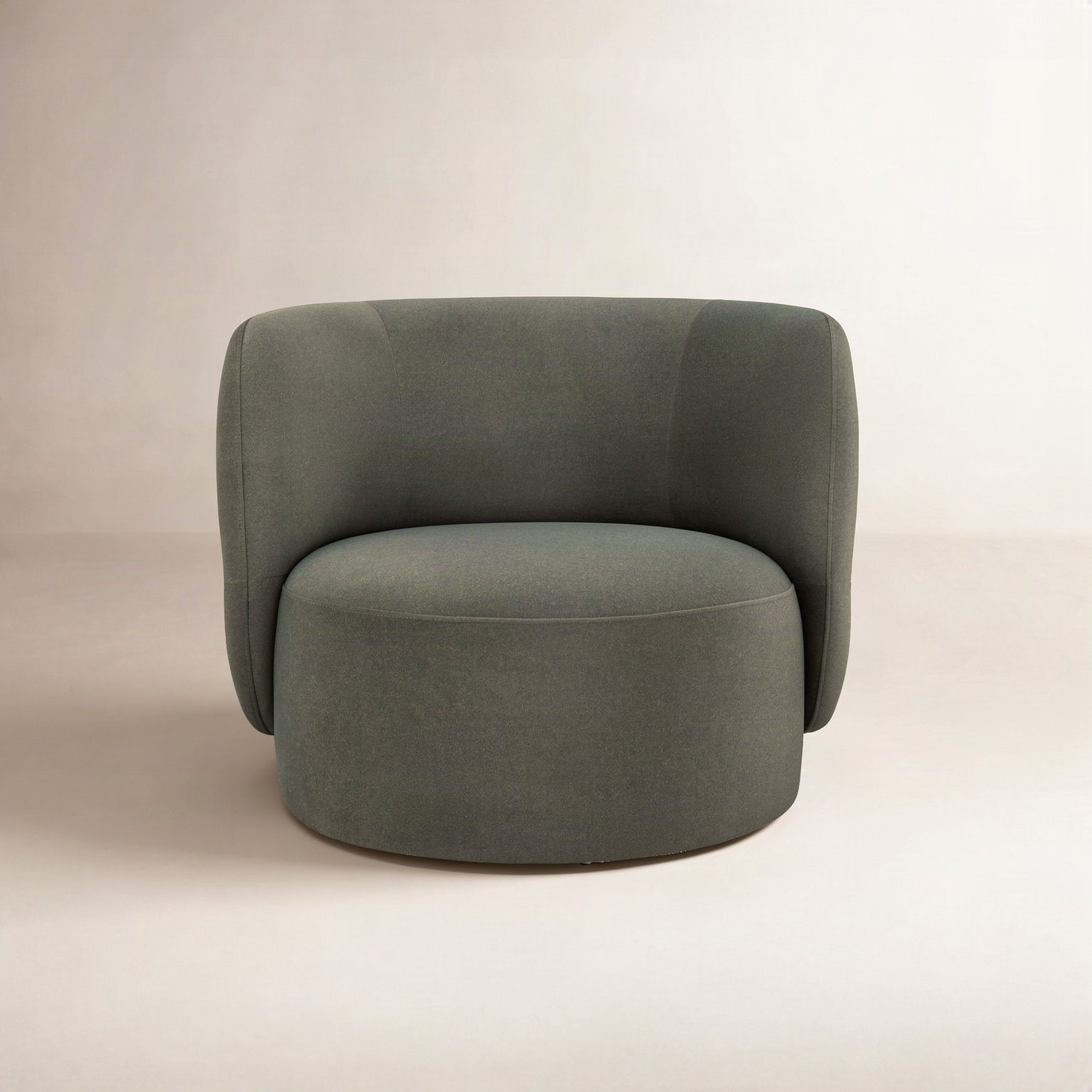 Swivel Barrel Chair, Vesper Forest Velvet