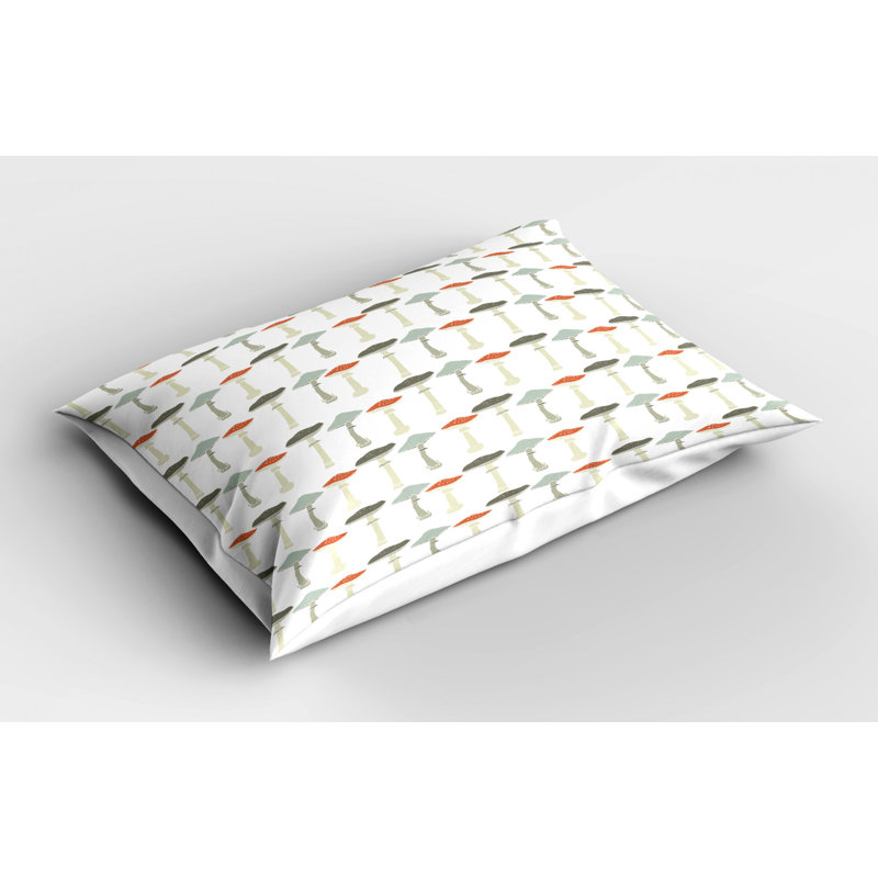 Gray/Orange Polyester Microfiber Piece Sham , Twin