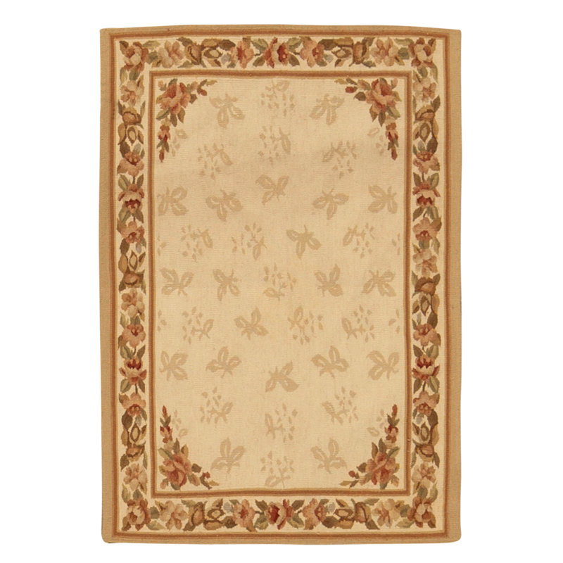 Tapis ivoire noué à la main de haute qualité