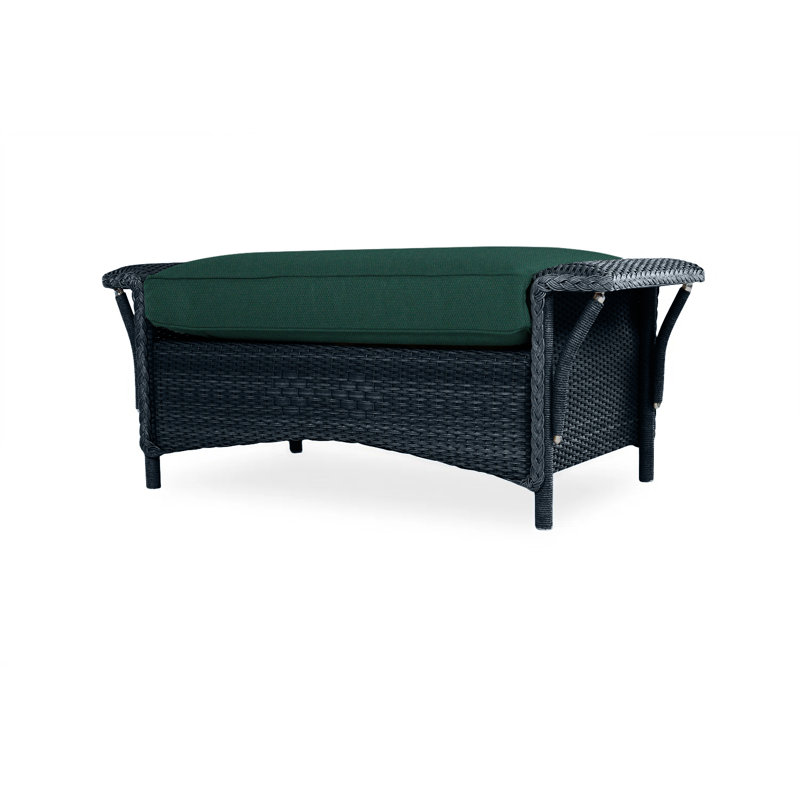 Nantucket Outdoor Ottoman, Botanic Willow, Ebony
