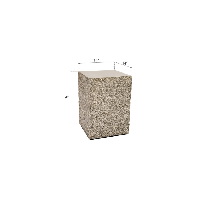 String Theory Pedestal, 20" H x 14" W x 14" D, Silver