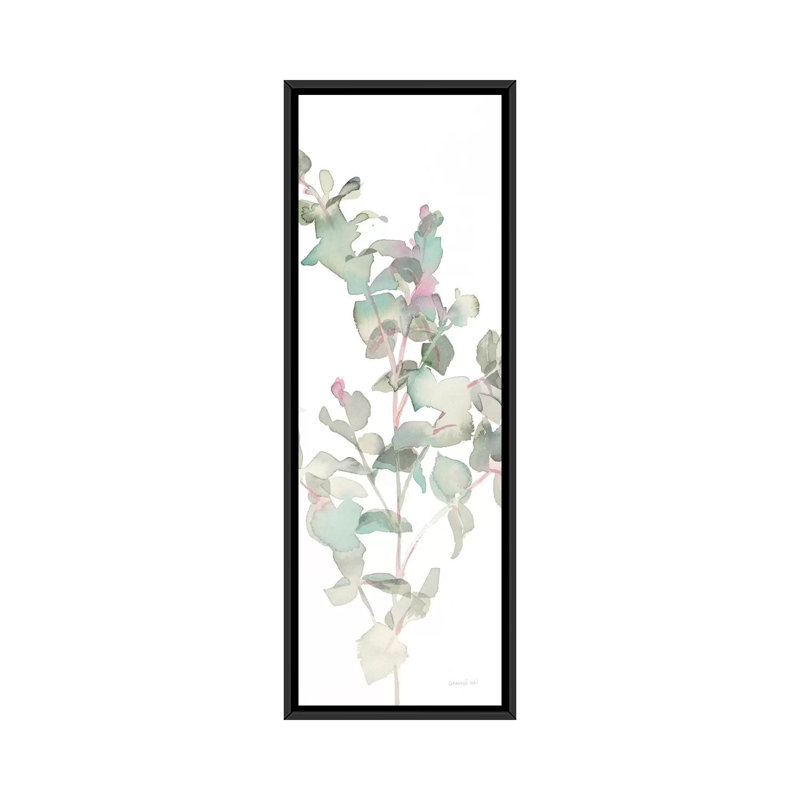 «Eucalyptus On White II» par Danhui Nai - Estampe numérique sur toile tendue avec châssis, H 36 po x l 12 po x P 1,5 po